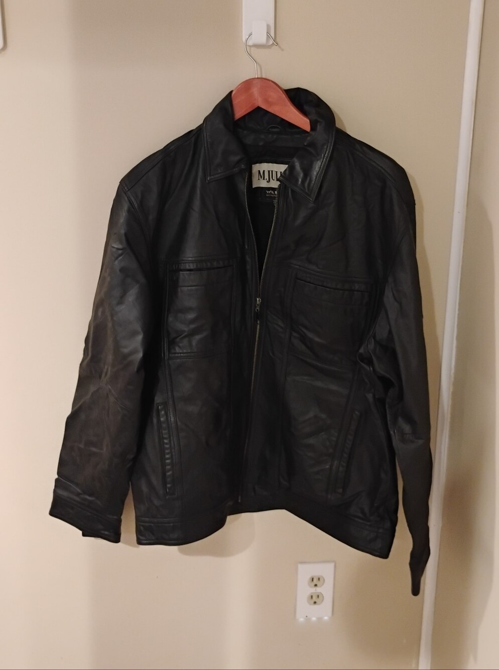 Vintage 1990s 2000s M. Julian Black Full Zip Leather Jacket